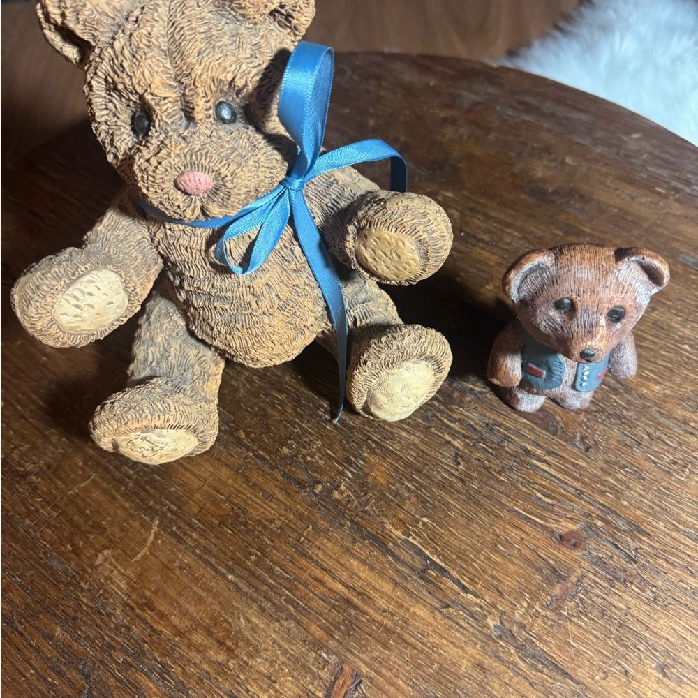 Vintage Brown Teddy Bear Figurine Set - Picture 1 of 15
